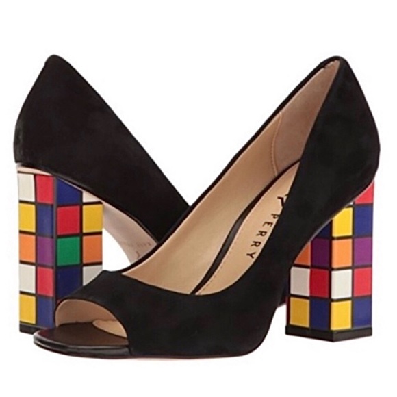 Katy Perry Collections Shoes - Katy Perry Colorful Rubick’s Cube Peep Toe Heels